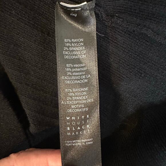 White House Black Market Open Shoulder Black Sweater, Size L - Picture 6 of 7